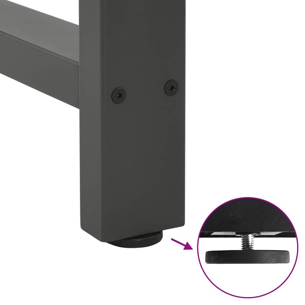 2 db antracit acél dohányzóasztal lábak 50x(30-31) cm