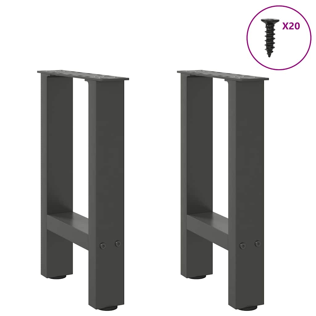 2 db antracit acél dohányzóasztal lábak 38x(42-43) cm