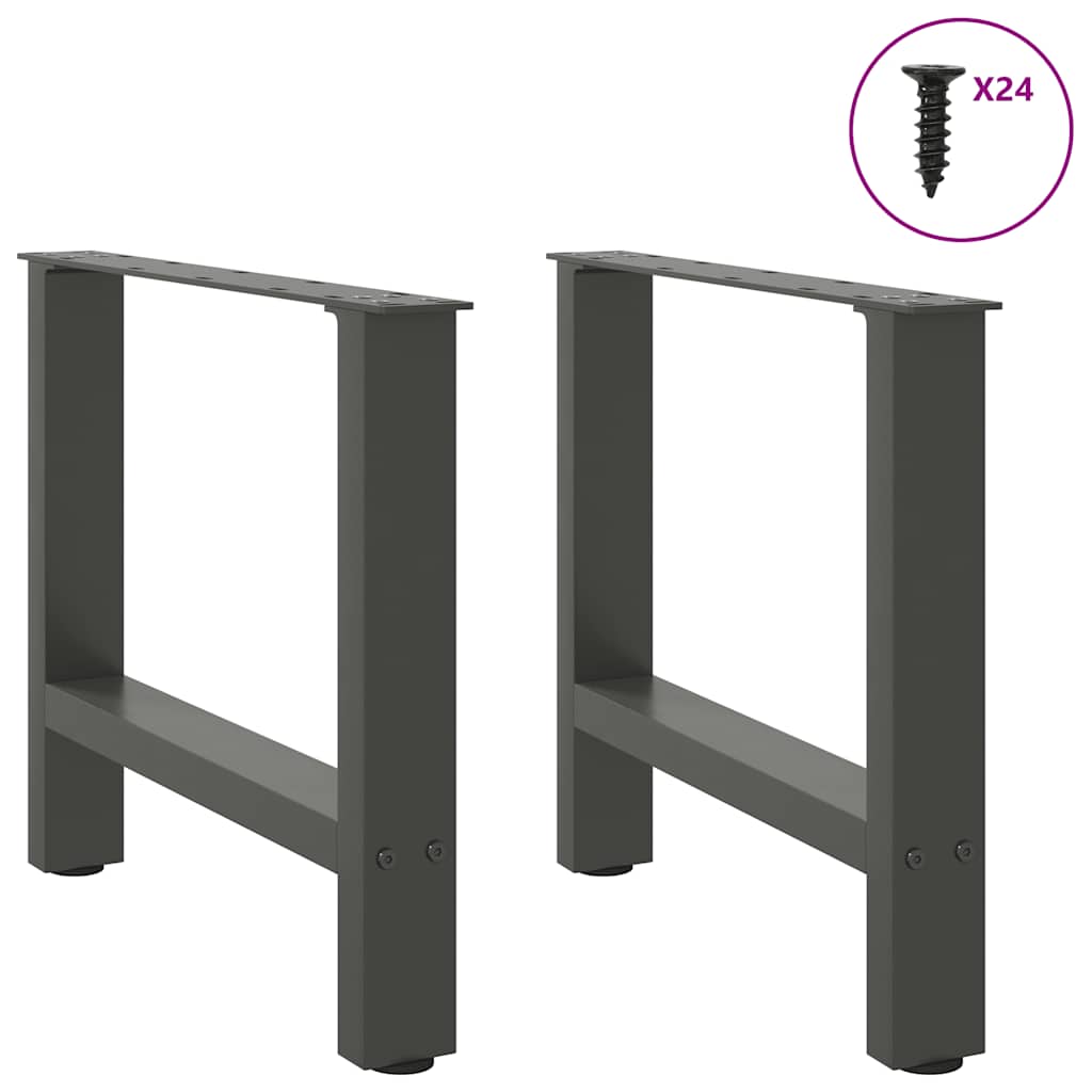 2 db antracit acél dohányzóasztal lábak 60x(42-43) cm
