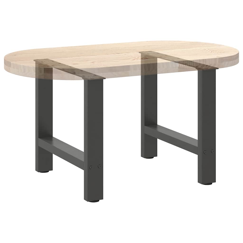 2 db antracit acél dohányzóasztal lábak 60x(42-43) cm