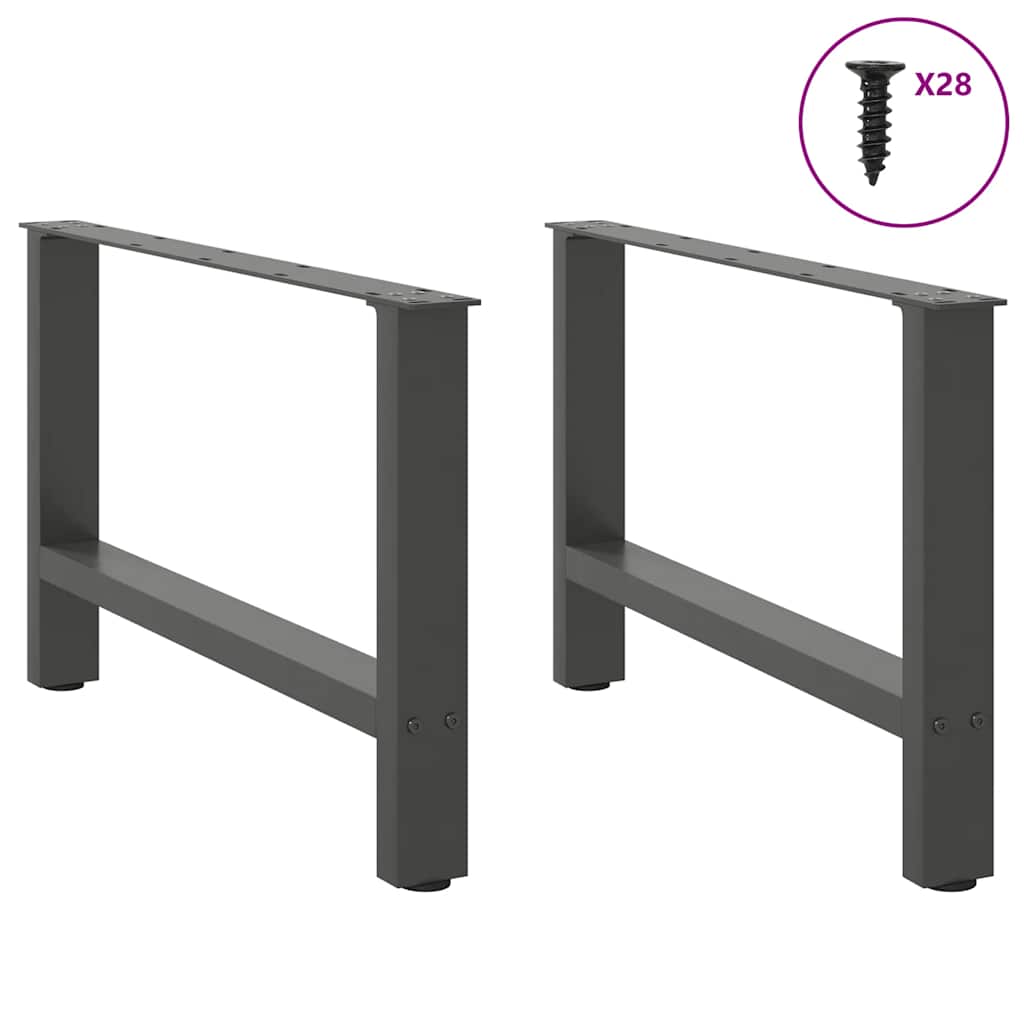 2 db antracit acél dohányzóasztal lábak 70x(42-43) cm