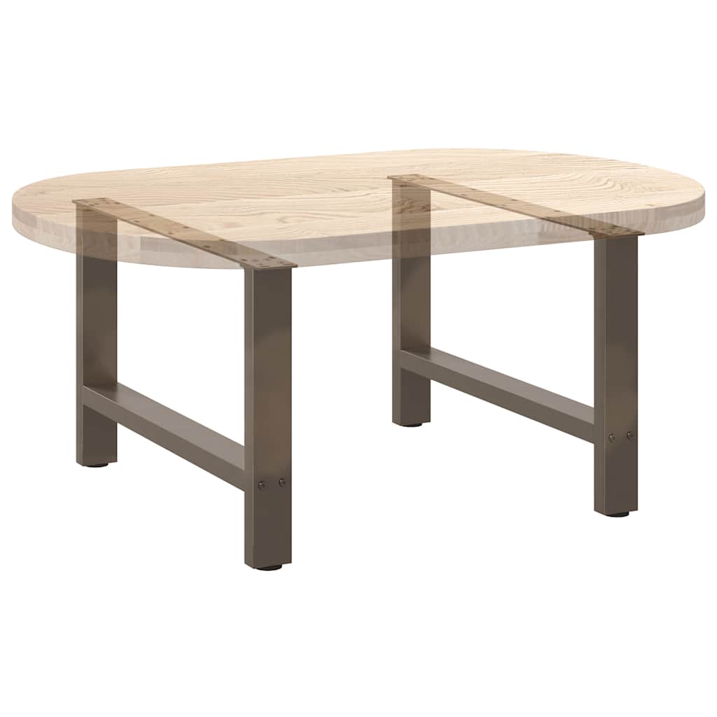 2 db acél dohányzóasztal lábak natúr acél 70x(42-43) cm