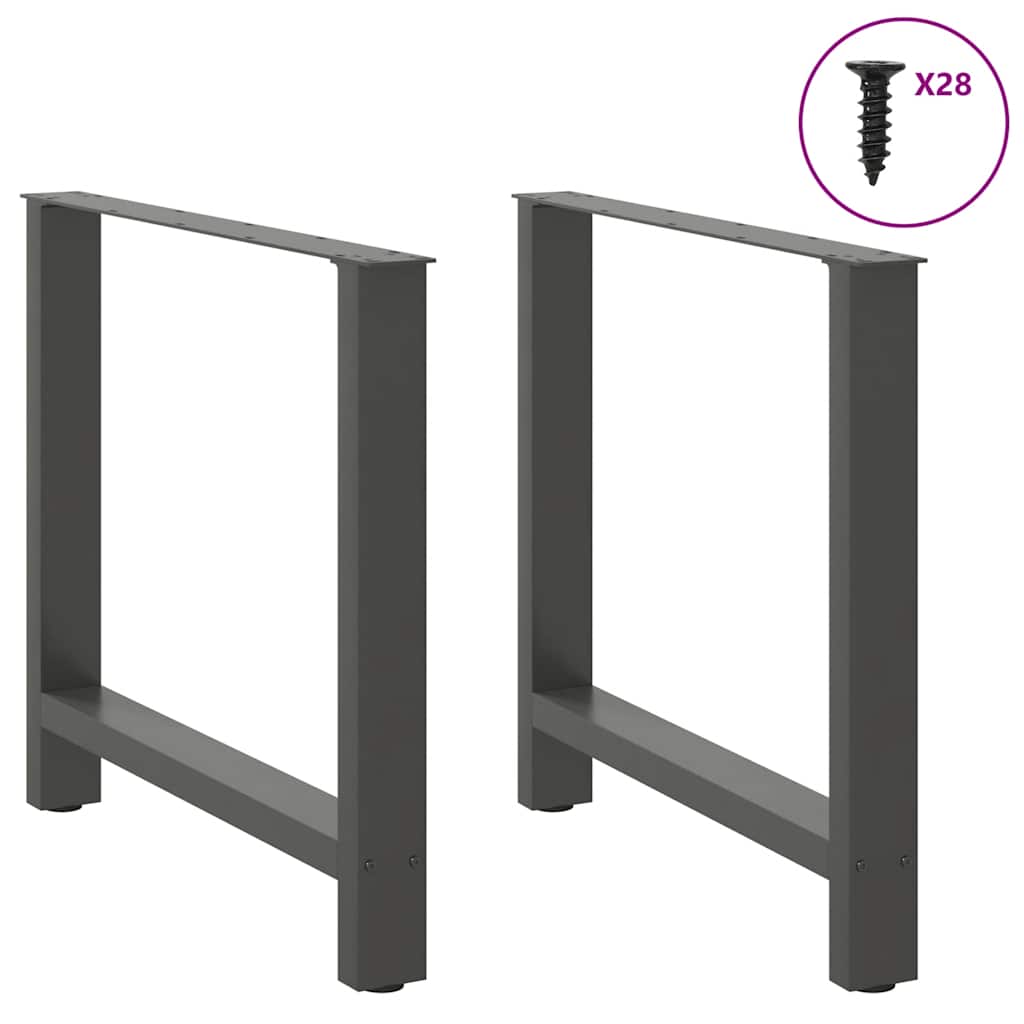 2 db antracit acél dohányzóasztal lábak 80x(72-73) cm