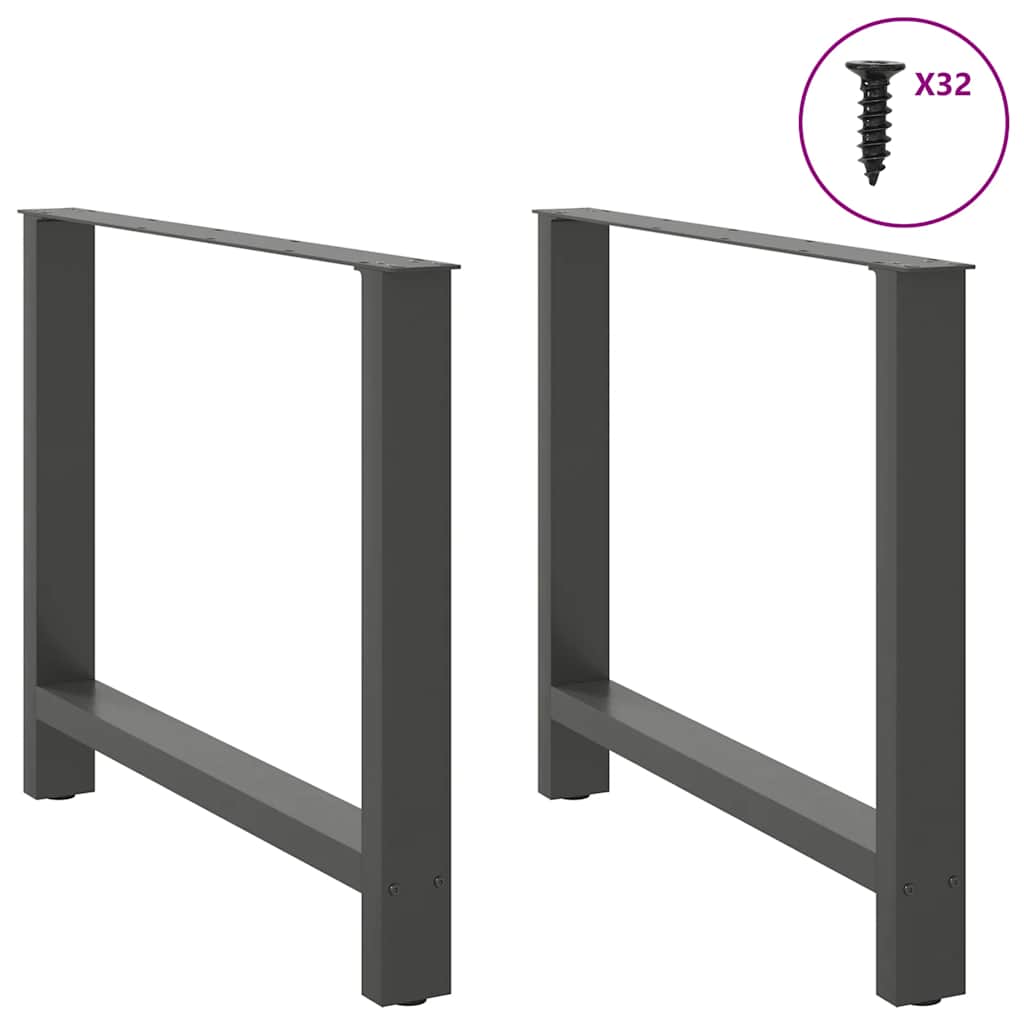 2 db antracit acél dohányzóasztal lábak 100x(72-73) cm