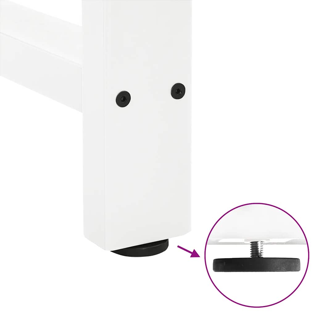 2 db fehér acél dohányzóasztal lábak 40x(100-101) cm