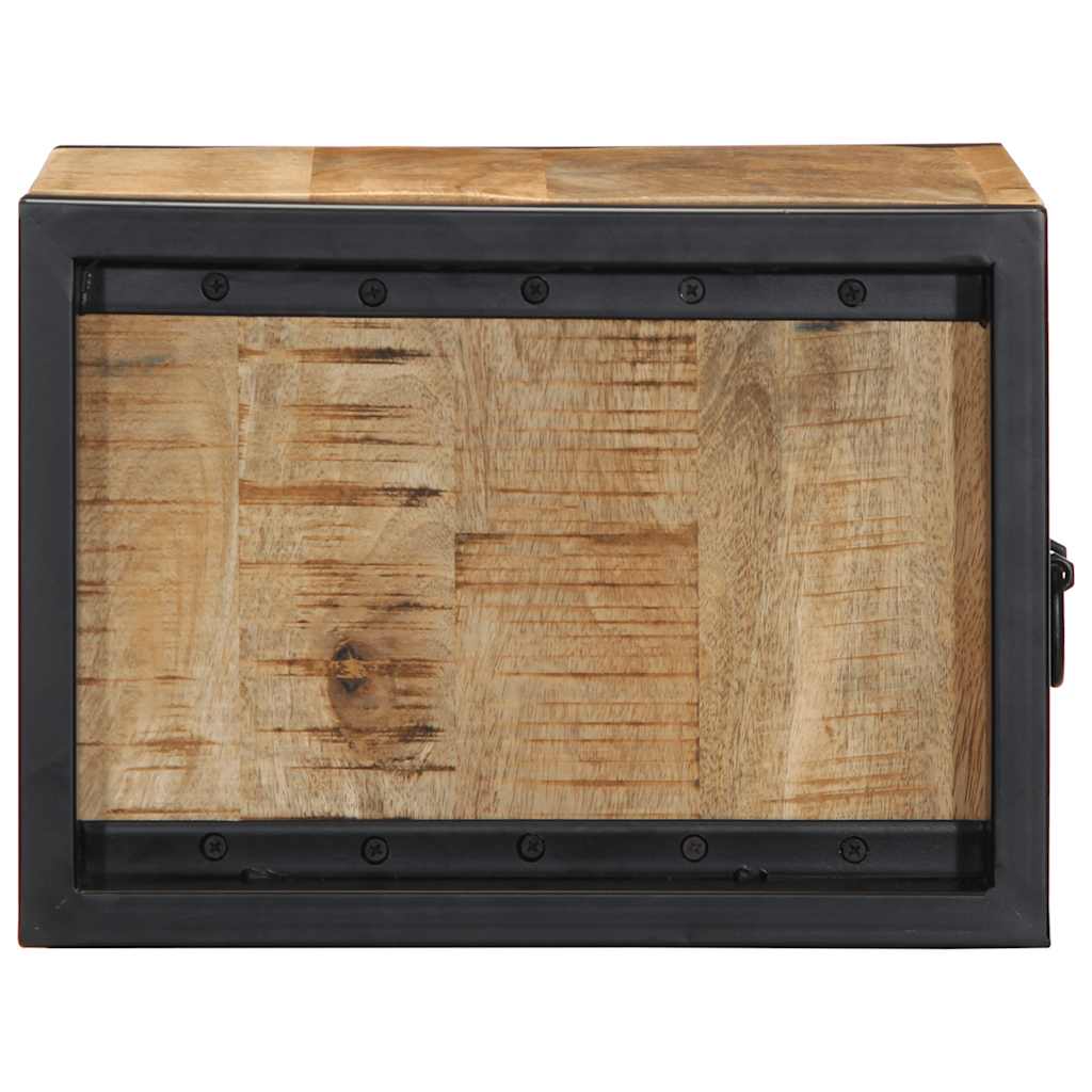 Éjjeli szekrények 2 db tömör nyersfa mangó 40x35x25 cm
