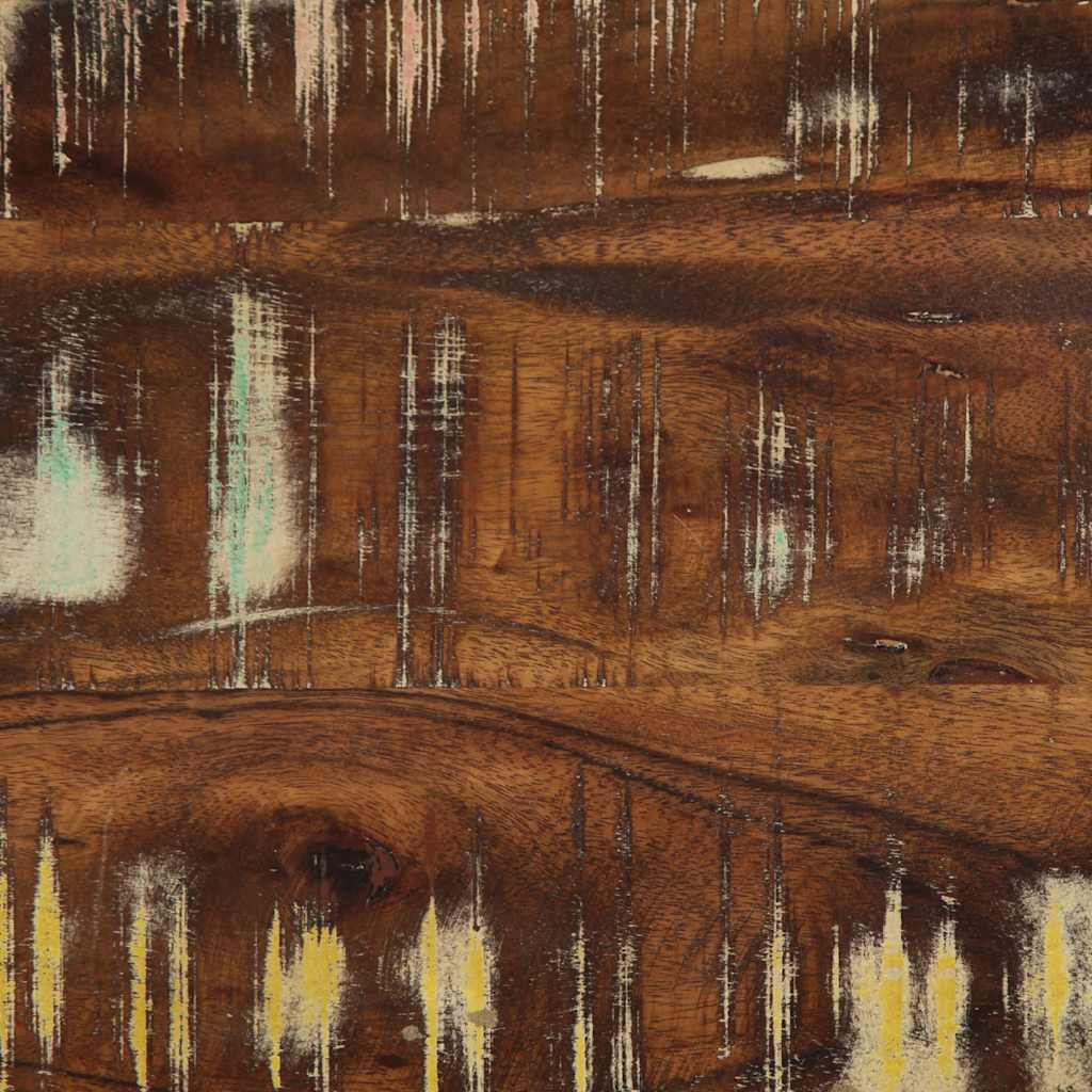 Tömör újrahasznosított fa többszínű pad 80x35x45 cm