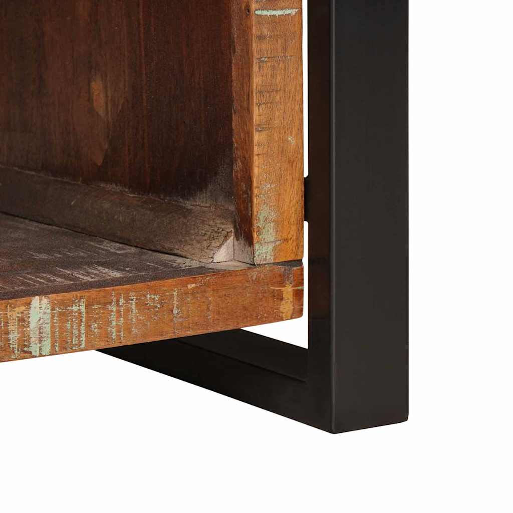 Tárolópad sokszínű 80 x 35 x 40 cm tömör újrahasznosított fa