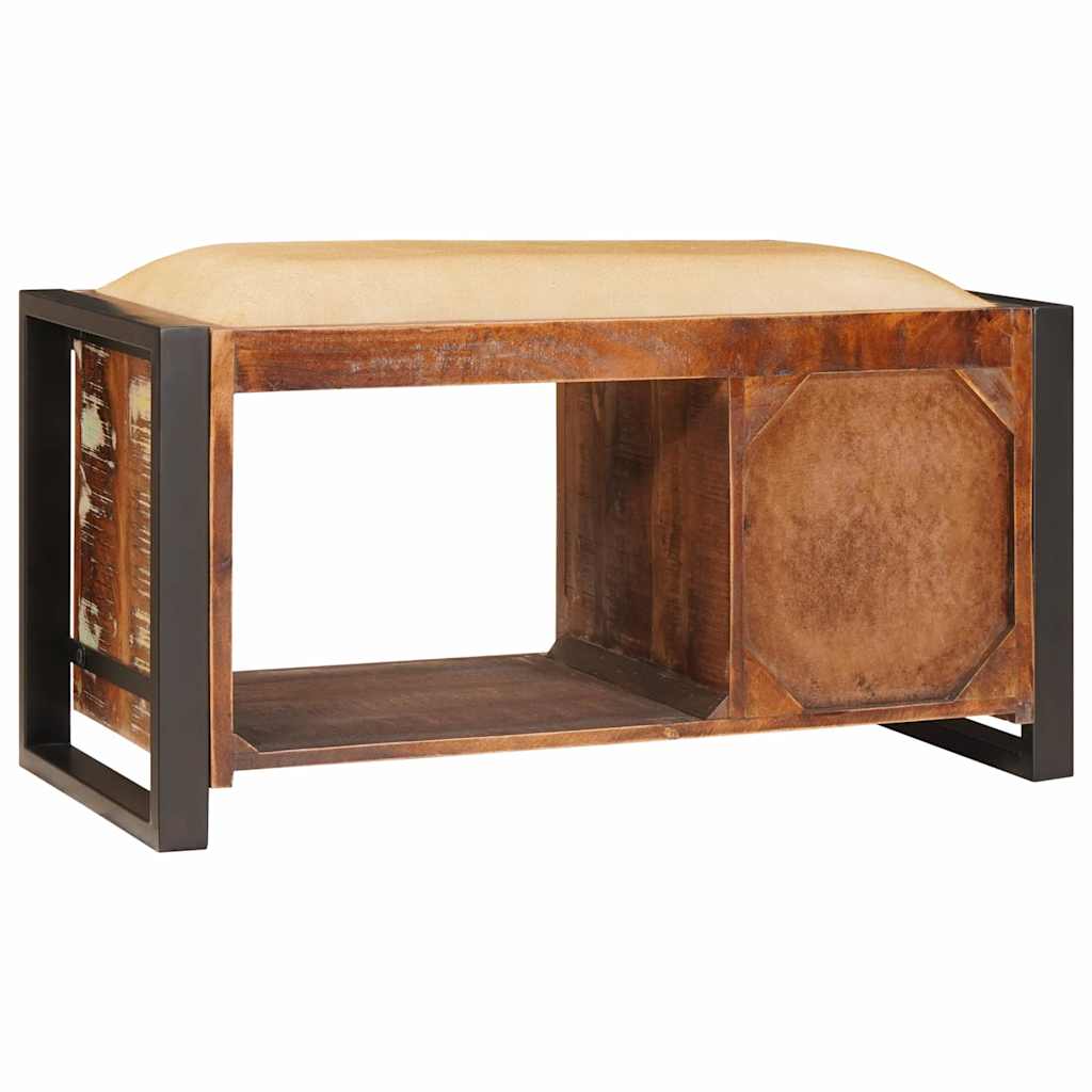 Tárolópad sokszínű 80 x 35 x 40 cm tömör újrahasznosított fa