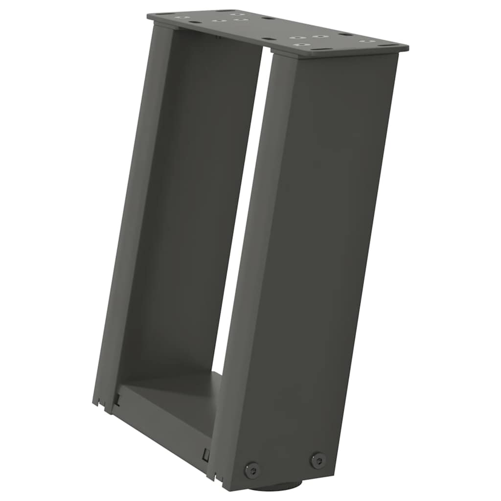 2 db antracit acél dohányzóasztal lábak u-alakú 30x(30-31) cm