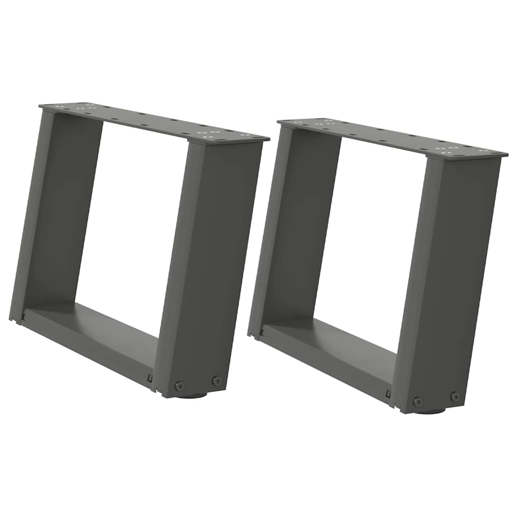 2 db antracit acél dohányzóasztal lábak u-alakú 40x(30-31) cm