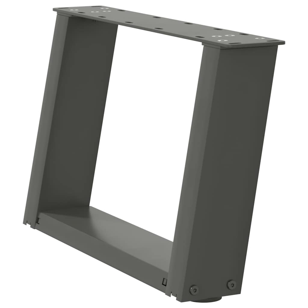 2 db antracit acél dohányzóasztal lábak u-alakú 40x(30-31) cm