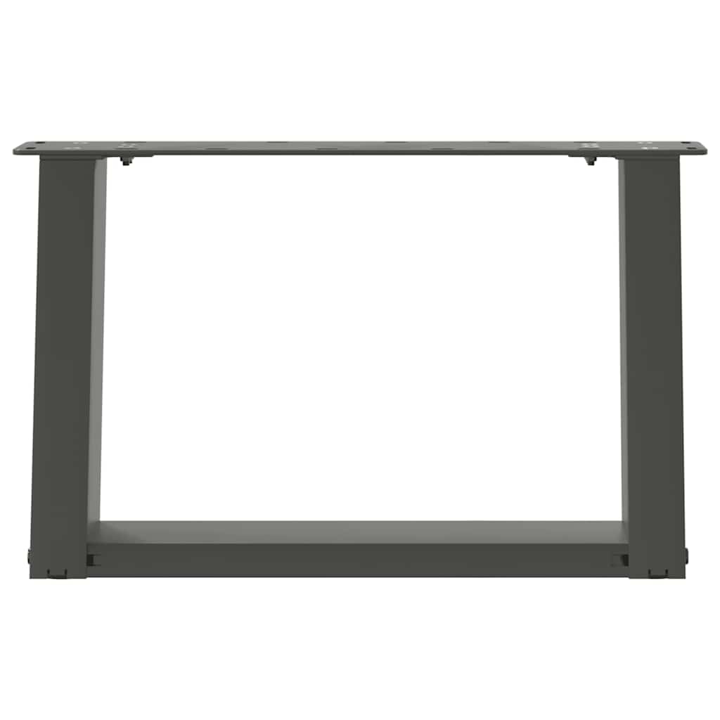 2 db antracit acél dohányzóasztal lábak u-alakú 40x(30-31) cm
