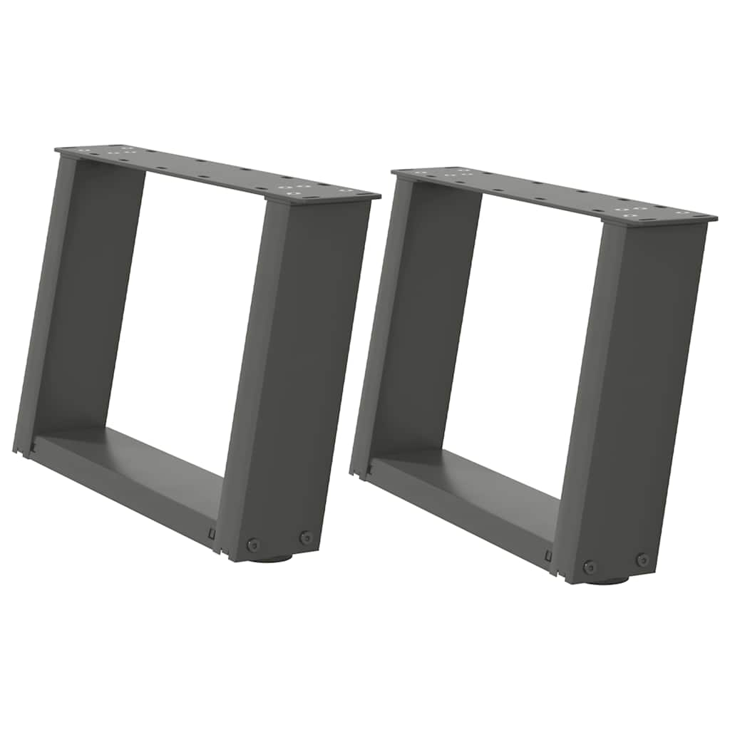 2 db antracit acél dohányzóasztal lábak u-alakú 50x(30-31) cm