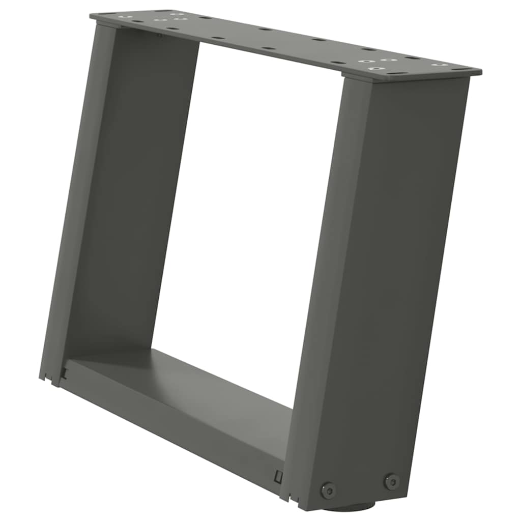 2 db antracit acél dohányzóasztal lábak u-alakú 50x(30-31) cm