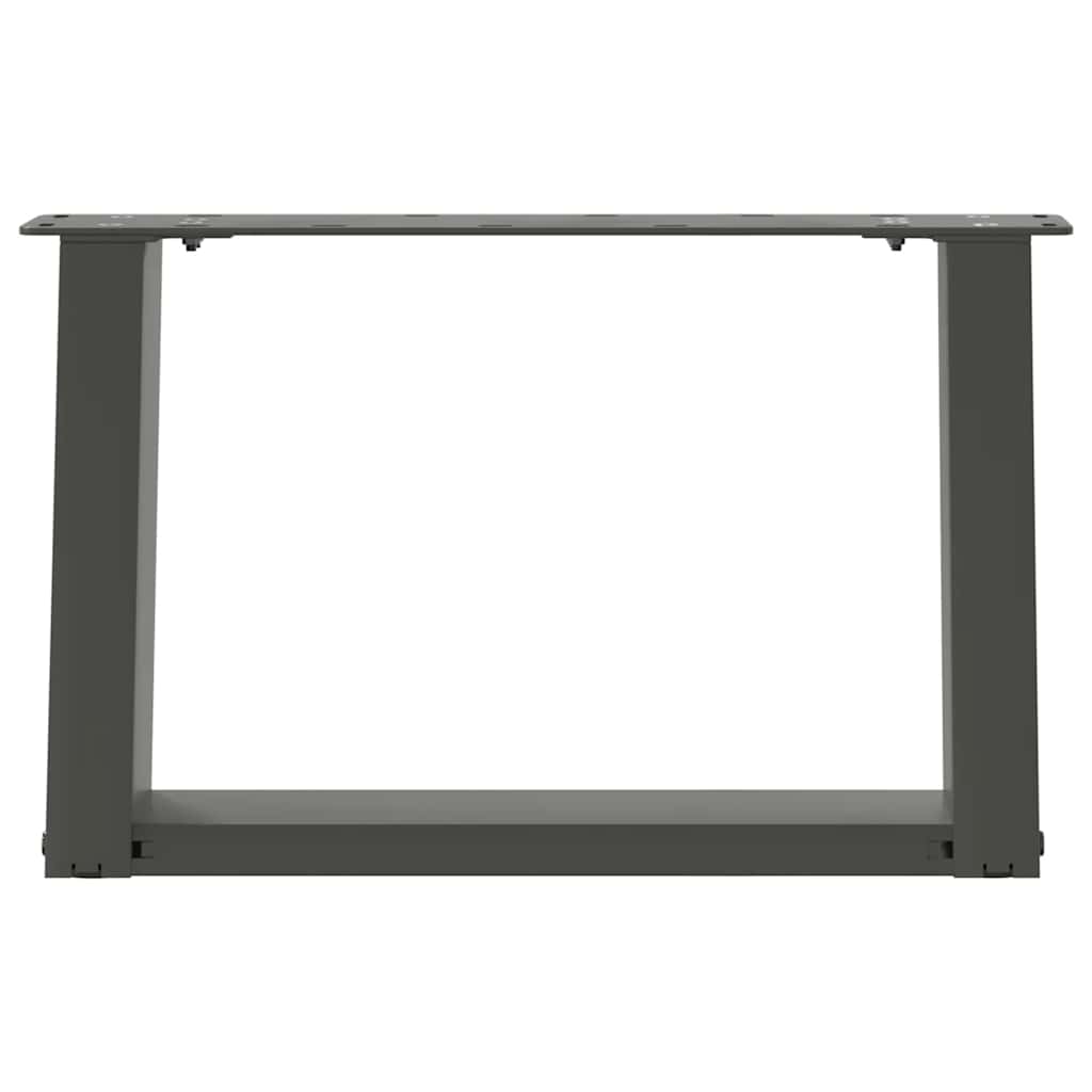 2 db antracit acél dohányzóasztal lábak u-alakú 50x(30-31) cm