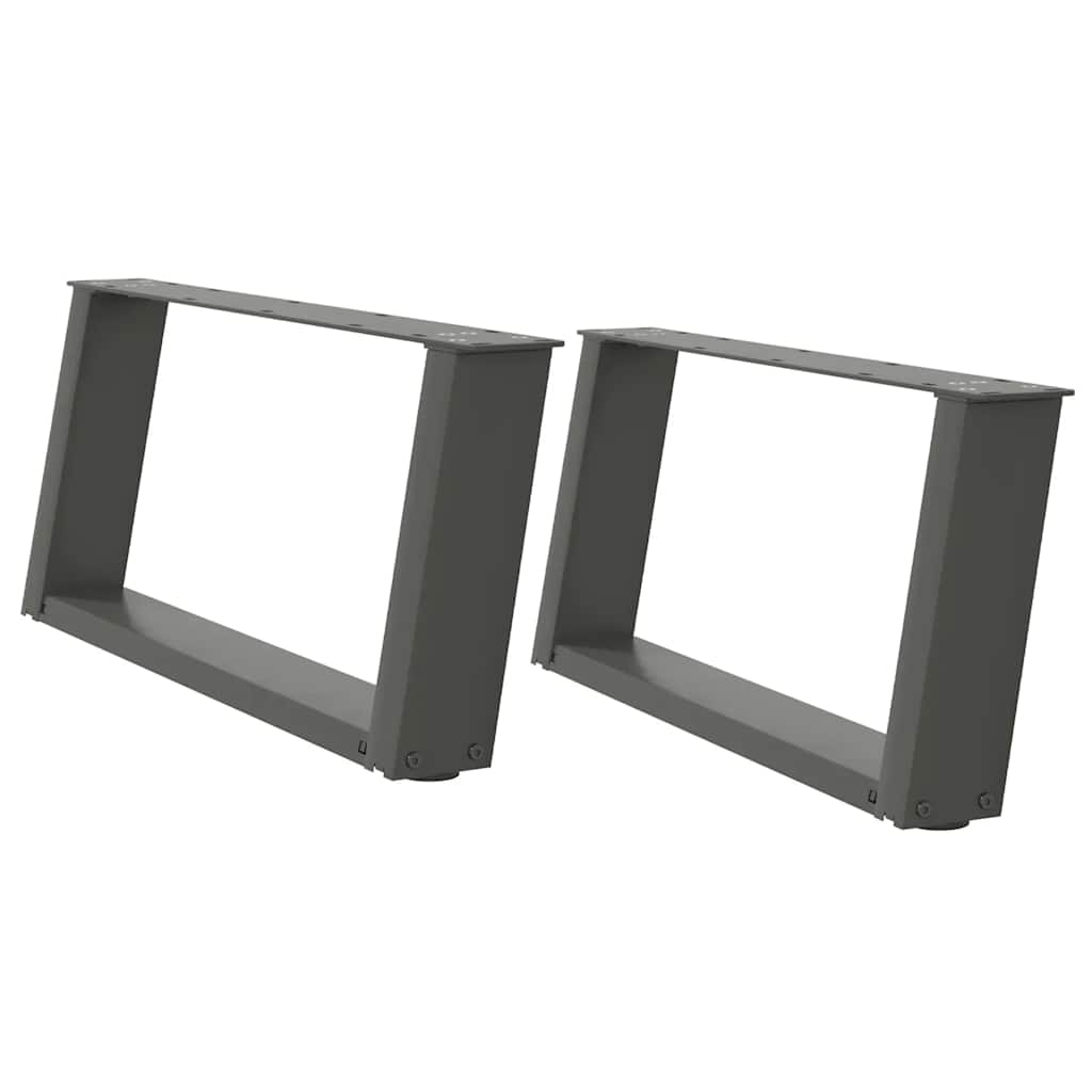 2 db antracit acél dohányzóasztal lábak u-alakú 60x(30-31) cm
