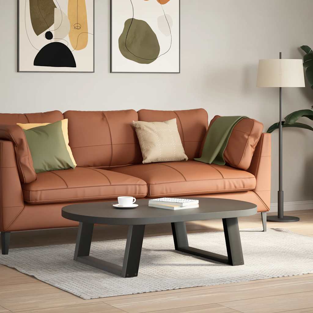 2 db antracit acél dohányzóasztal lábak u-alakú 60x(30-31) cm