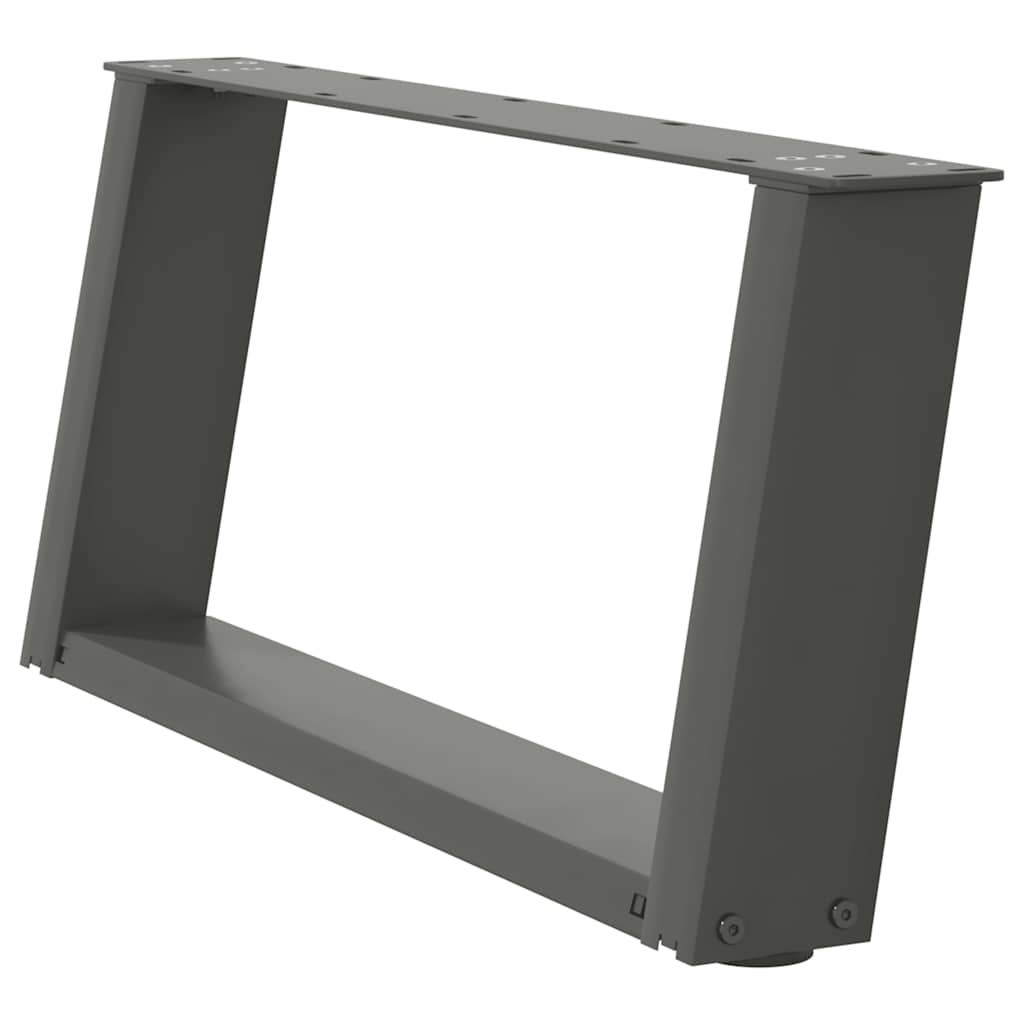 2 db antracit acél dohányzóasztal lábak u-alakú 60x(30-31) cm