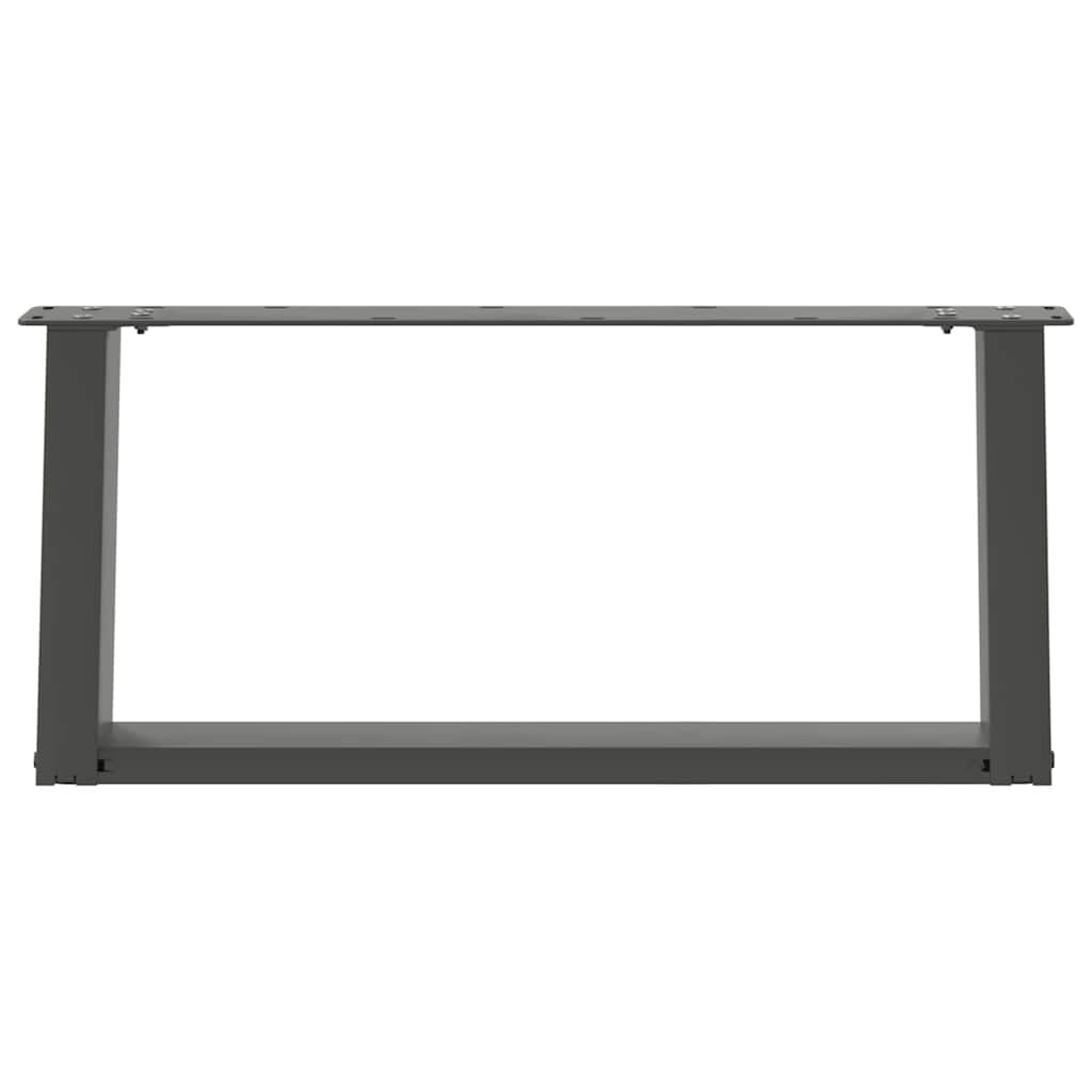 2 db antracit acél dohányzóasztal lábak u-alakú 60x(30-31) cm