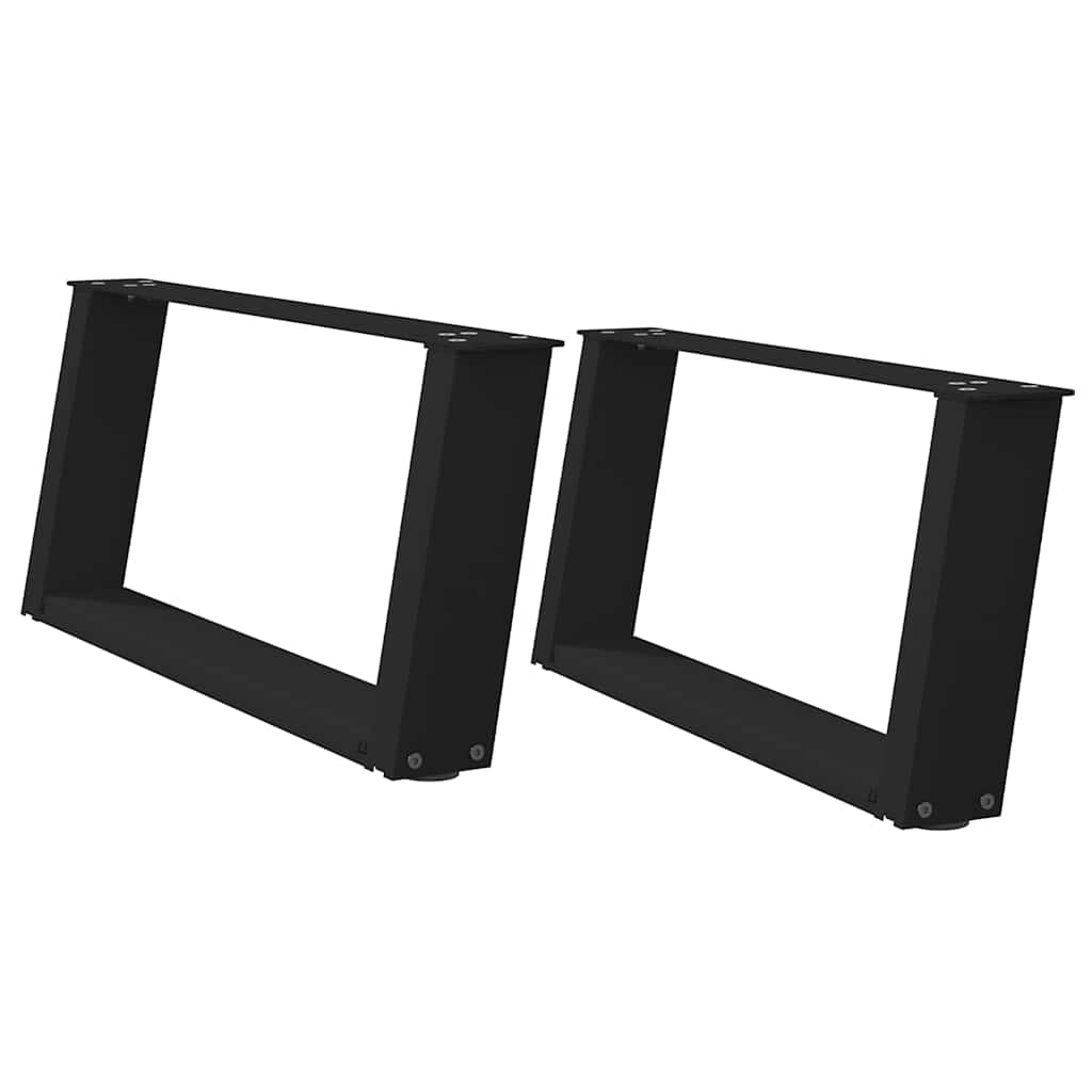 2 db acél fekete dohányzóasztal lábak u-alakú 70x(30-31) cm