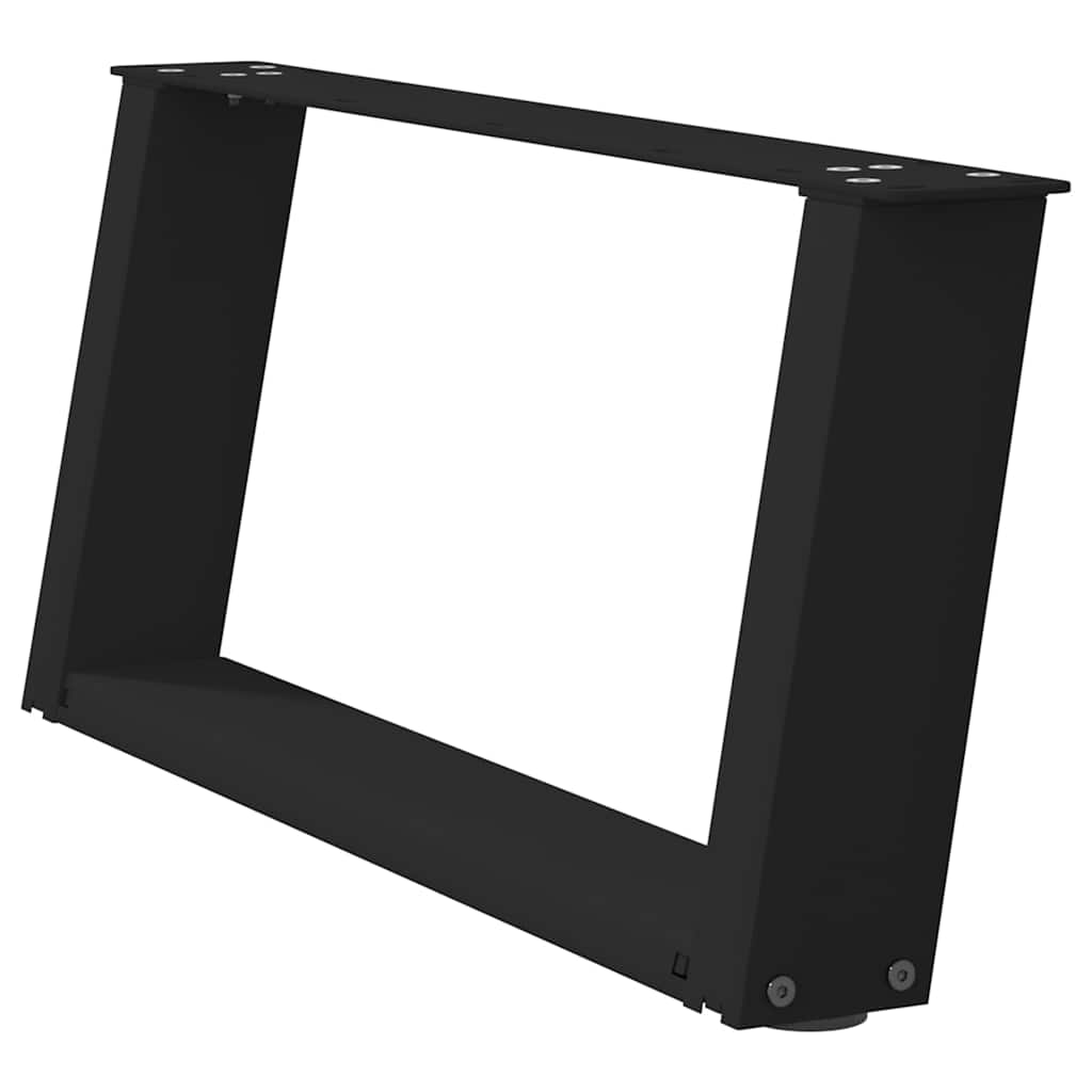 2 db acél fekete dohányzóasztal lábak u-alakú 70x(30-31) cm