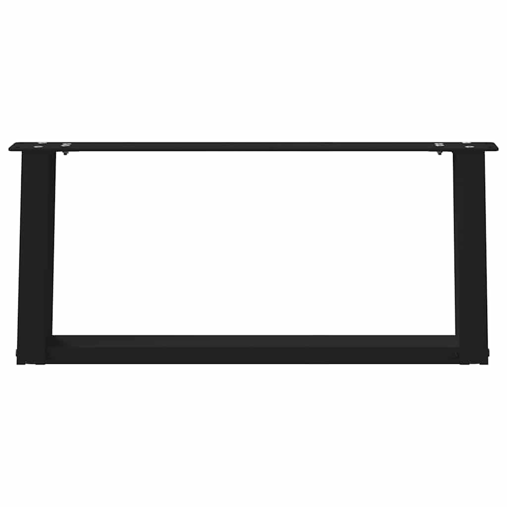 2 db acél fekete dohányzóasztal lábak u-alakú 70x(30-31) cm