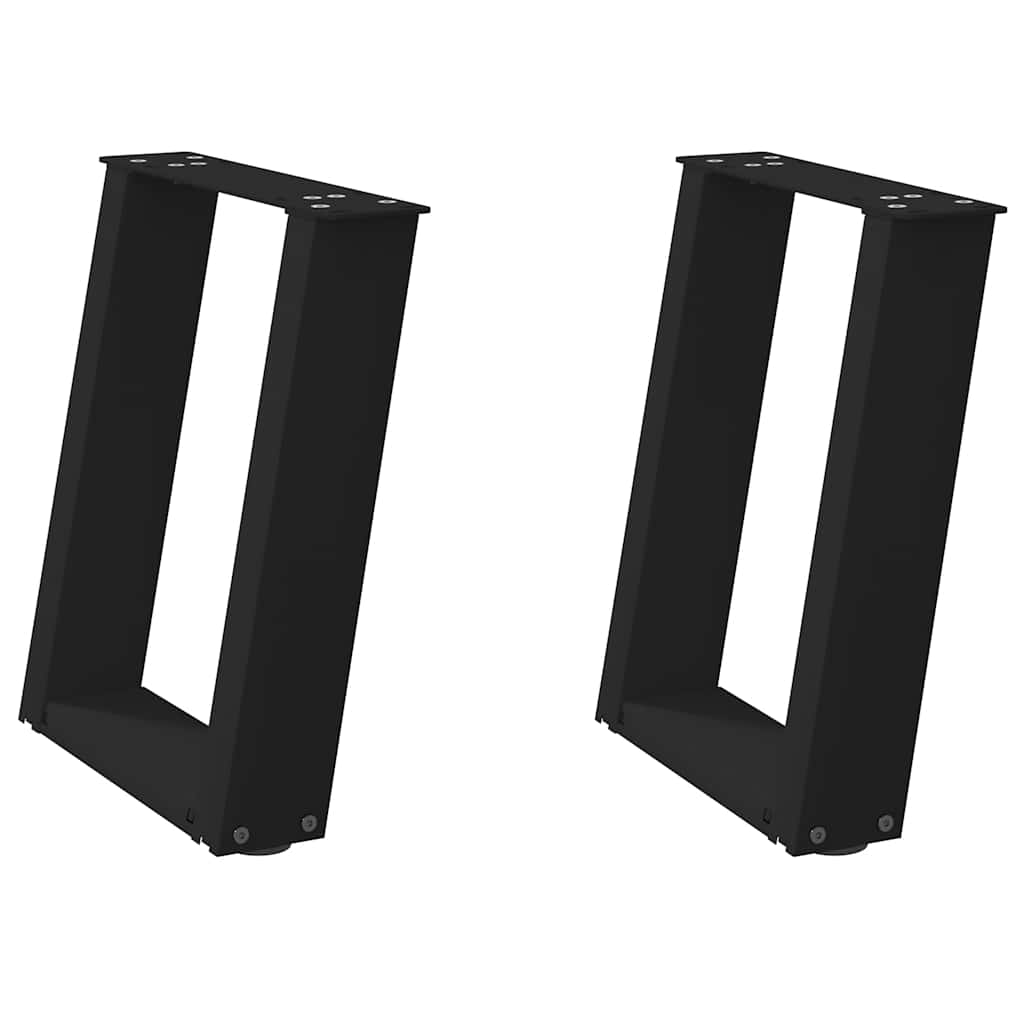 2 db acél fekete dohányzóasztal lábak u-alakú 28x(42-43) cm