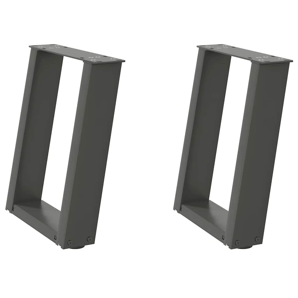 2 db antracit acél dohányzóasztal lábak u-alakú 28x(42-43) cm