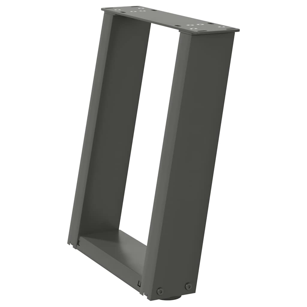 2 db antracit acél dohányzóasztal lábak u-alakú 28x(42-43) cm