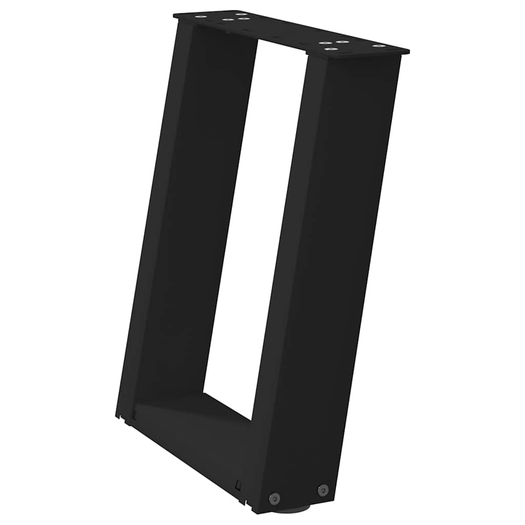 2 db acél fekete dohányzóasztal lábak u-alakú 38x(42-43) cm