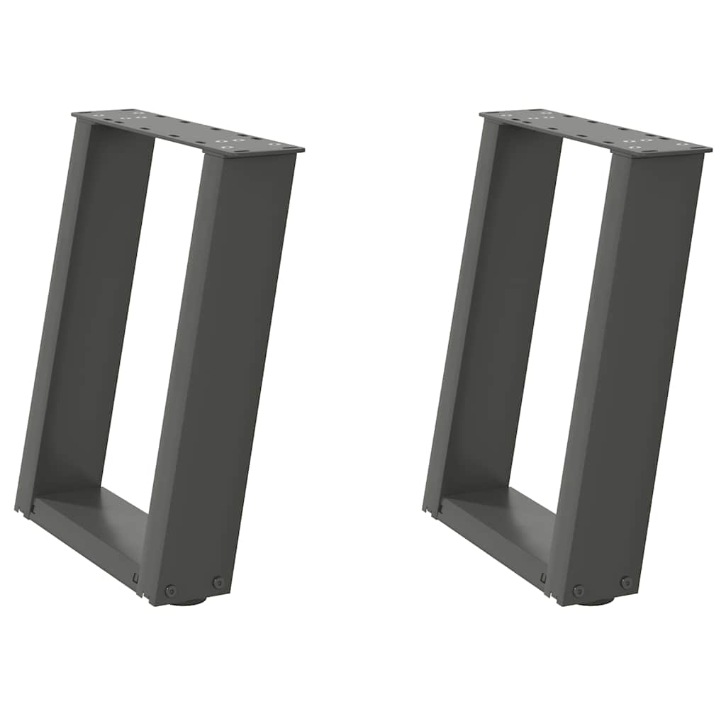 2 db antracit acél dohányzóasztal lábak u-alakú 38x(42-43) cm
