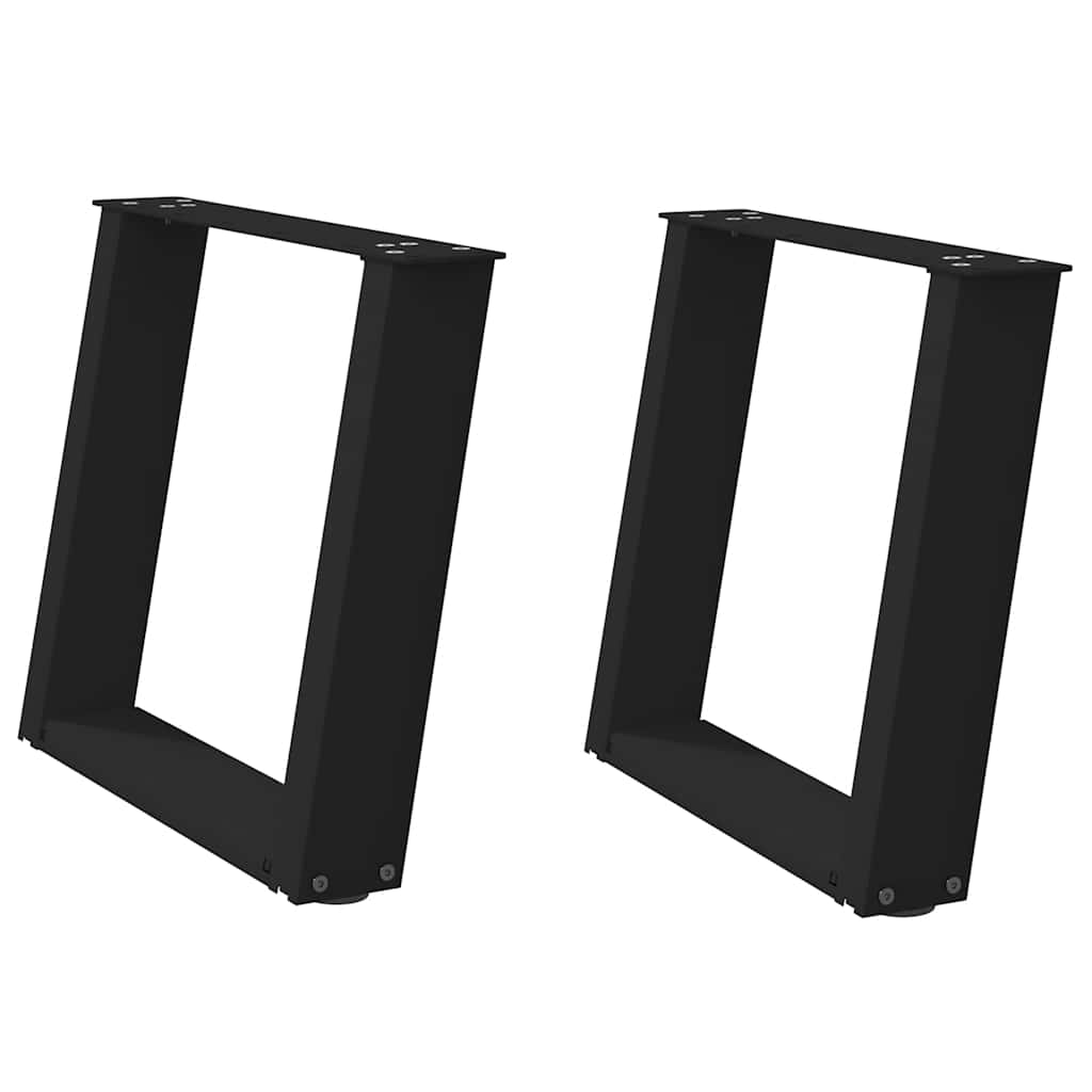 2 db acél fekete dohányzóasztal lábak u-alakú 50x(42-43) cm