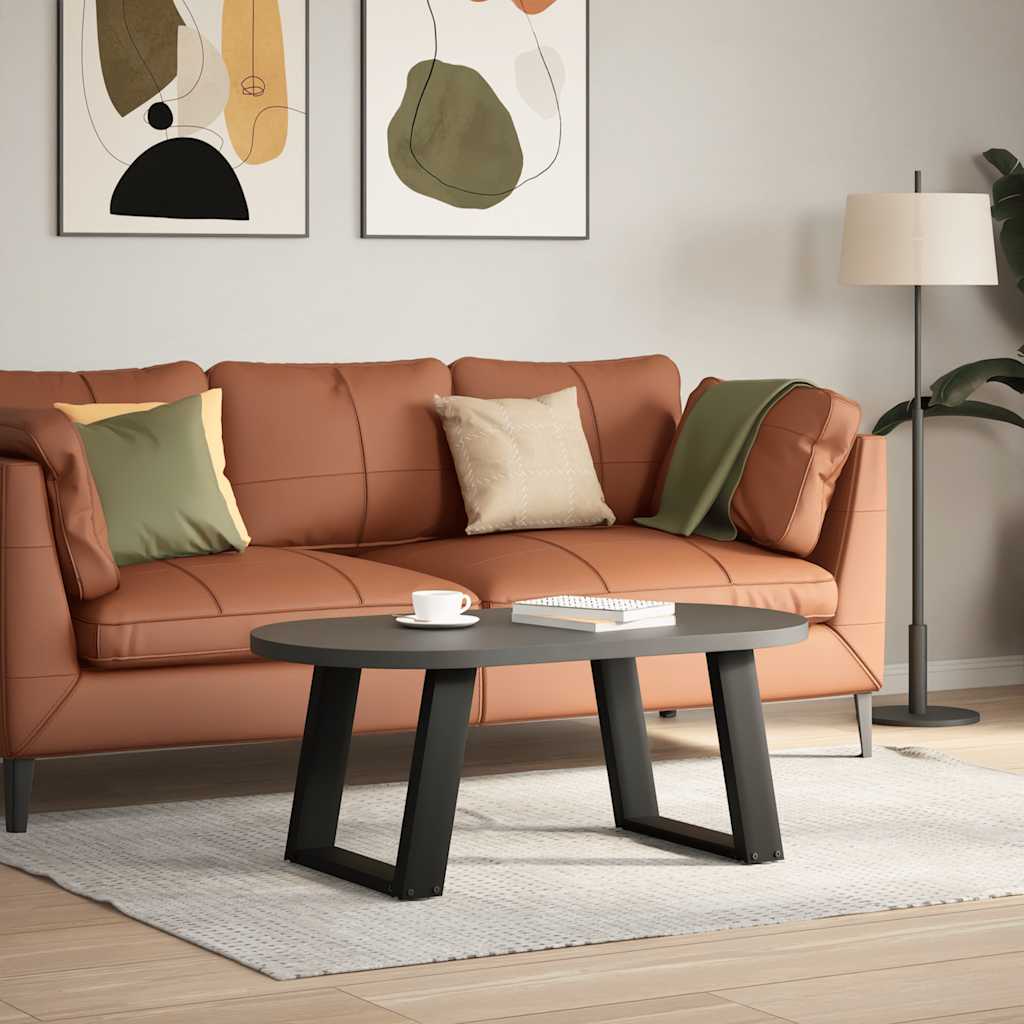 2 db acél fekete dohányzóasztal lábak u-alakú 50x(42-43) cm