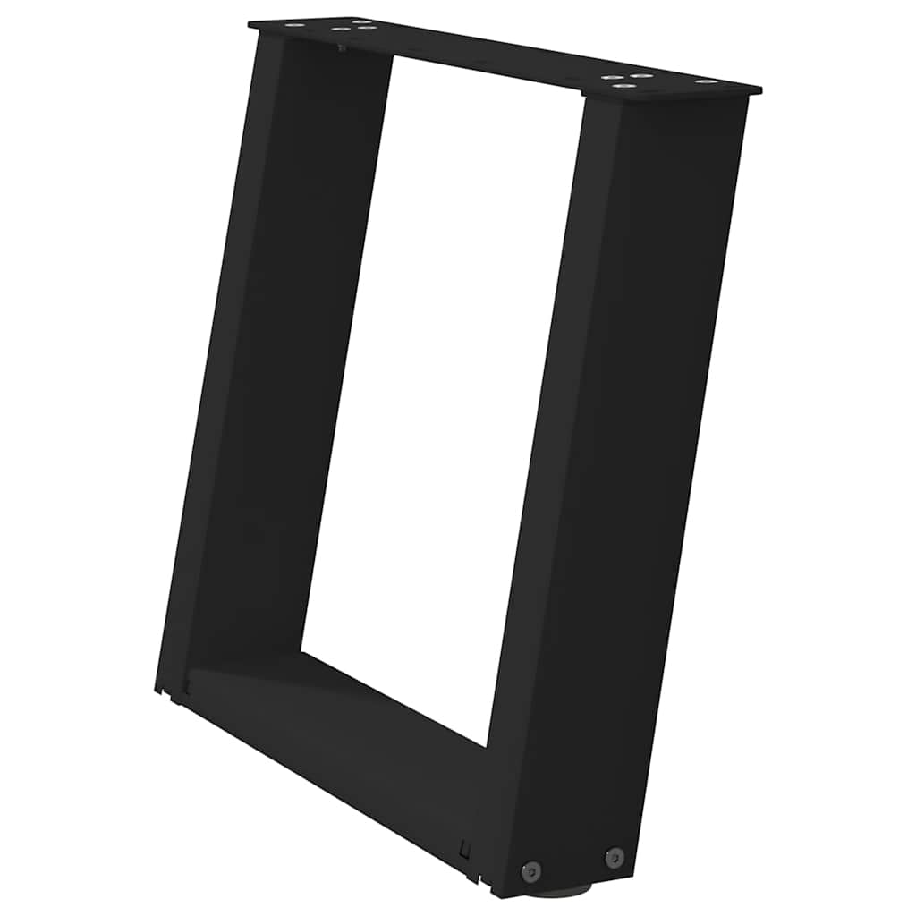 2 db acél fekete dohányzóasztal lábak u-alakú 50x(42-43) cm