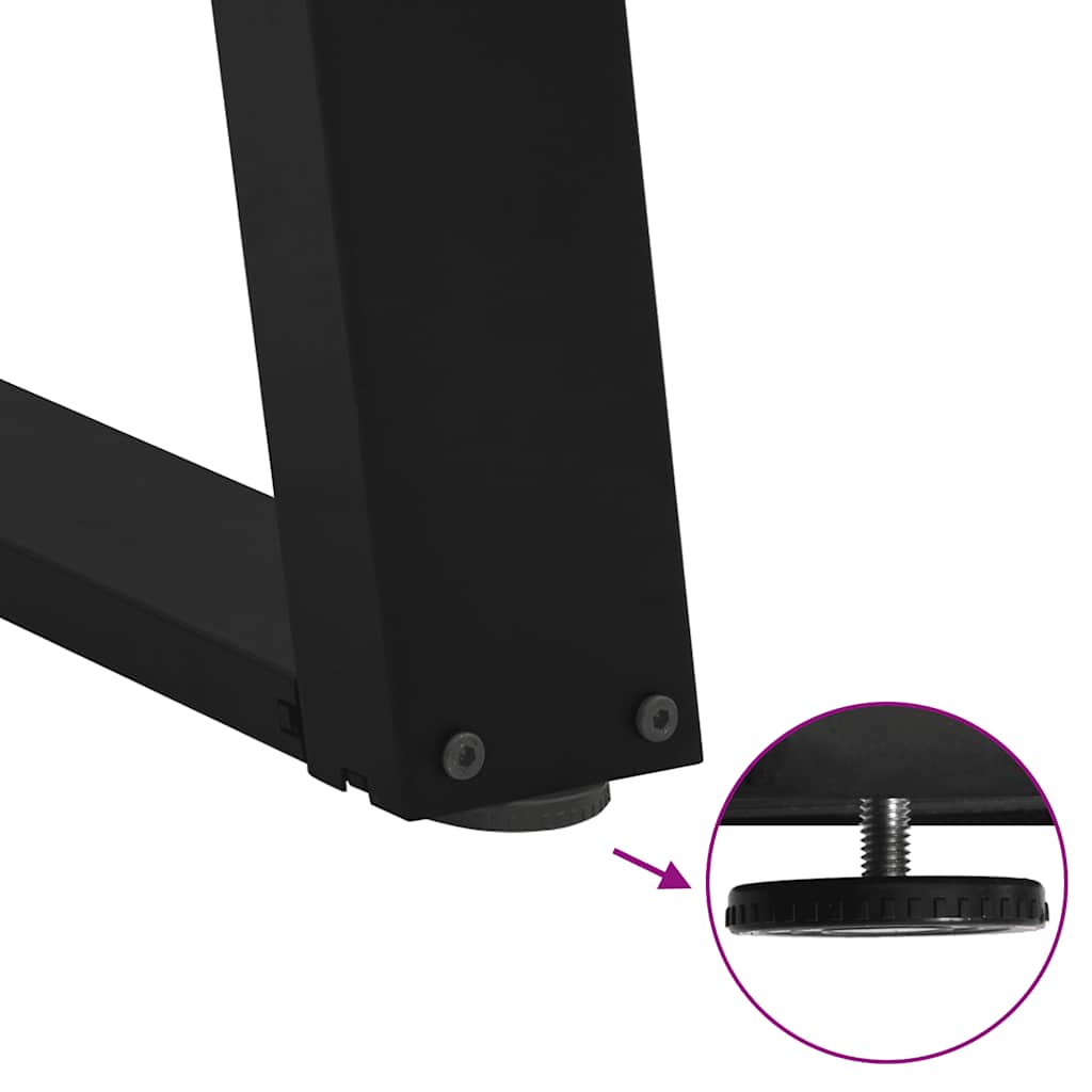 2 db acél fekete dohányzóasztal lábak u-alakú 50x(42-43) cm