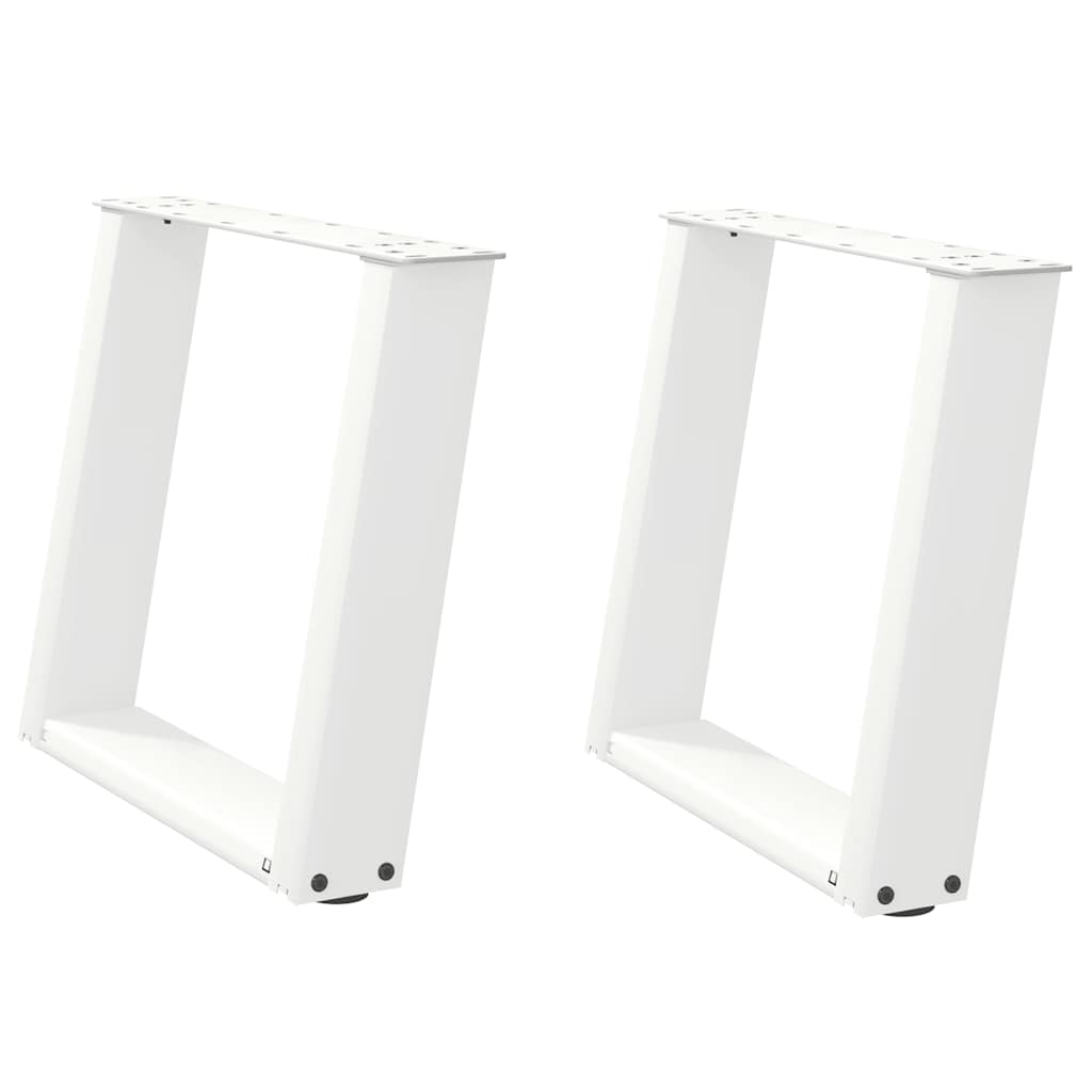 2 db fehér acél dohányzóasztal lábak u-alakú 50x(42-43) cm