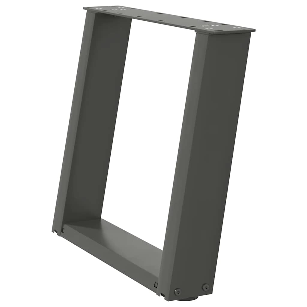 2 db antracit acél dohányzóasztal lábak u-alakú 50x(42-43) cm