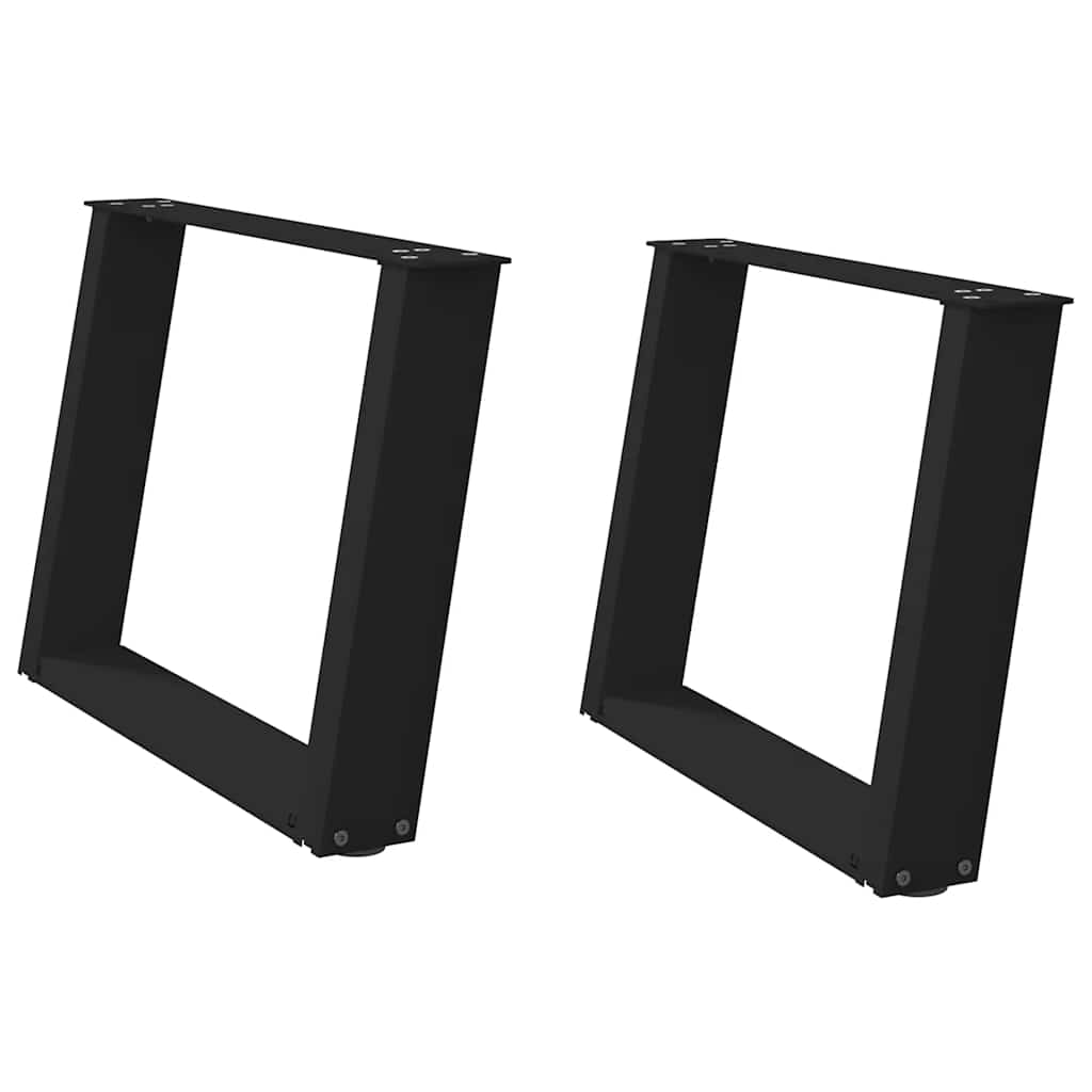 2 db acél fekete dohányzóasztal lábak u-alakú 60x(42-43) cm