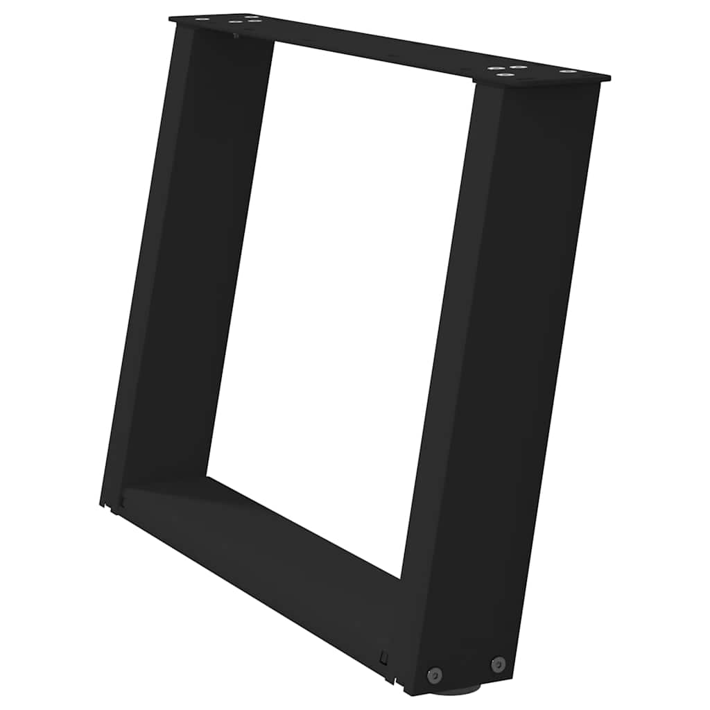 2 db acél fekete dohányzóasztal lábak u-alakú 60x(42-43) cm