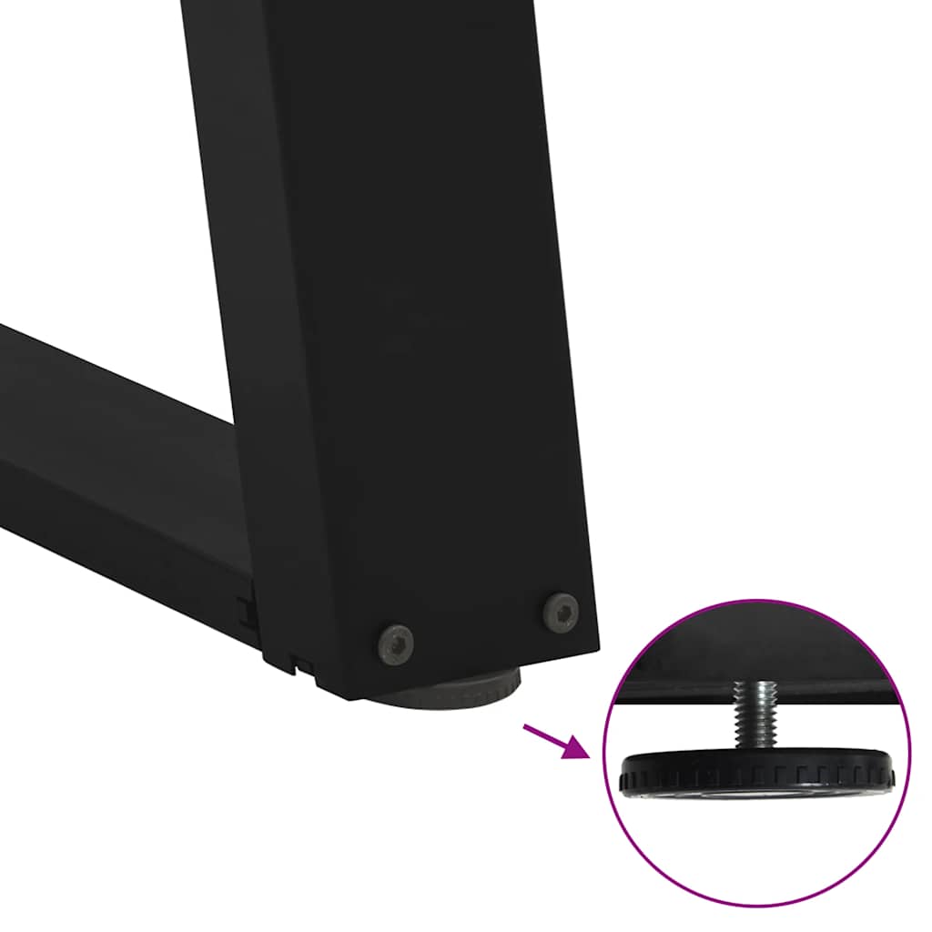 2 db acél fekete dohányzóasztal lábak u-alakú 60x(42-43) cm