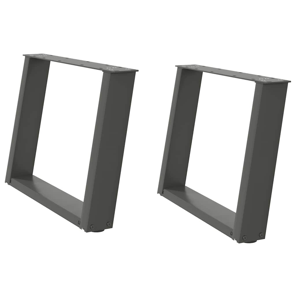 2 db antracit acél dohányzóasztal lábak u-alakú 60x(42-43) cm