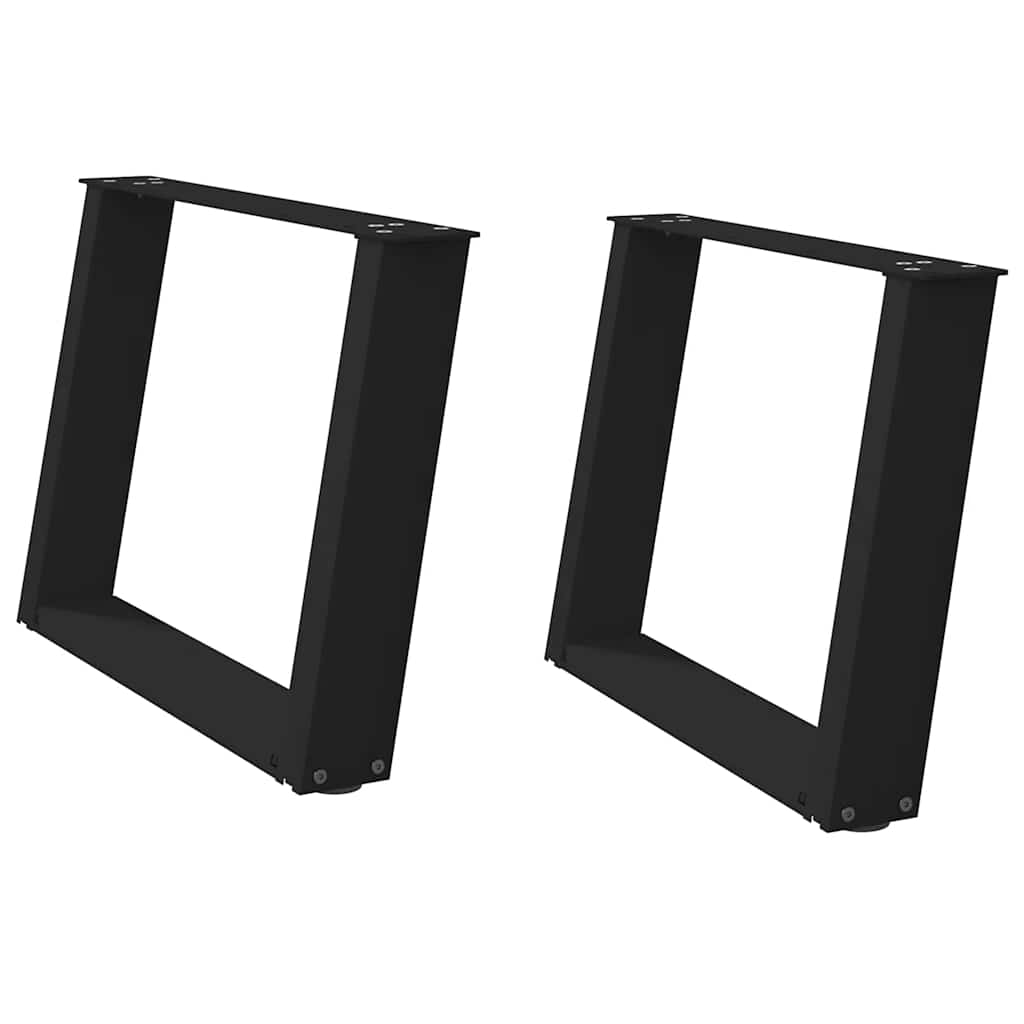 2 db acél fekete dohányzóasztal lábak u-alakú 70x(42-43) cm