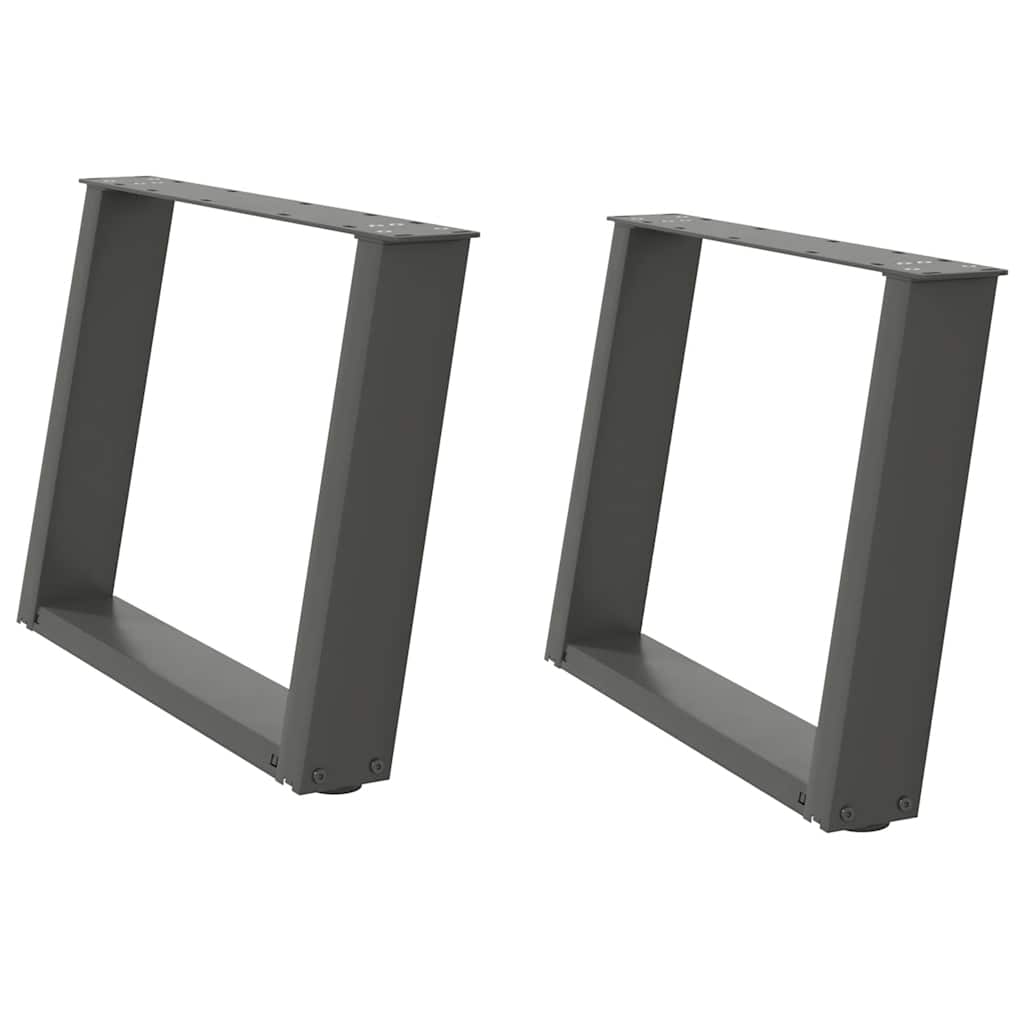 2 db antracit acél dohányzóasztal lábak u-alakú 70x(42-43) cm