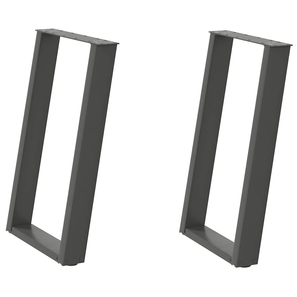 2 db antracit acél étkezőasztal lábak u-alakú 50x(72-73) cm