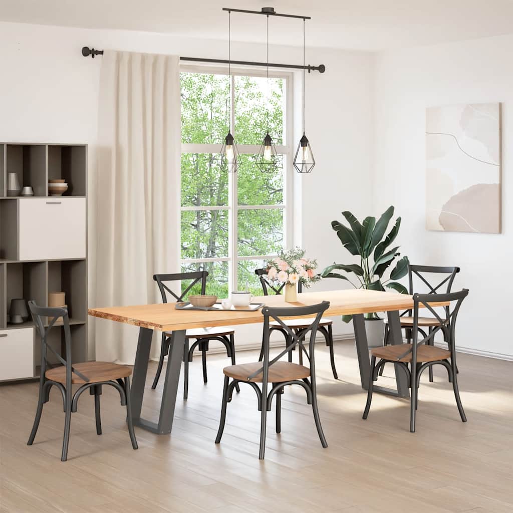 2 db antracit acél étkezőasztal lábak u-alakú 50x(72-73) cm