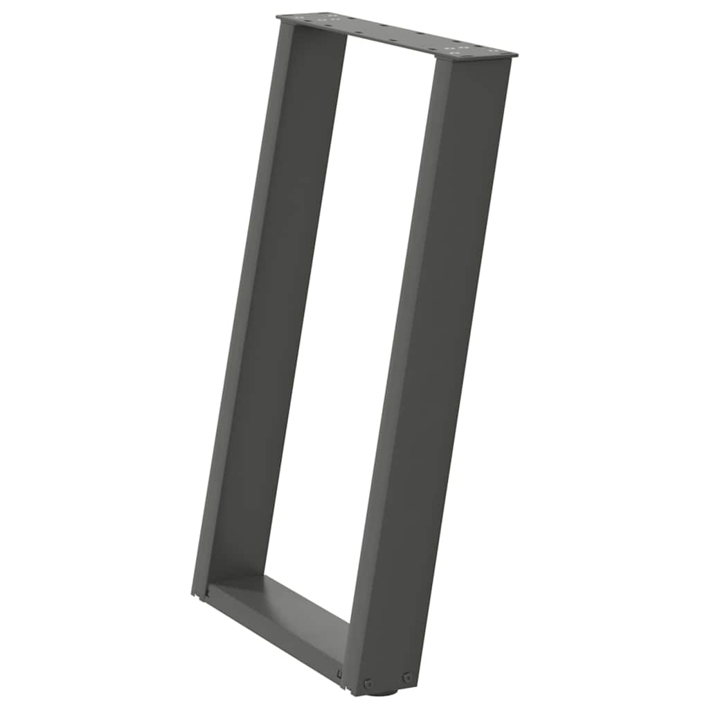 2 db antracit acél étkezőasztal lábak u-alakú 50x(72-73) cm