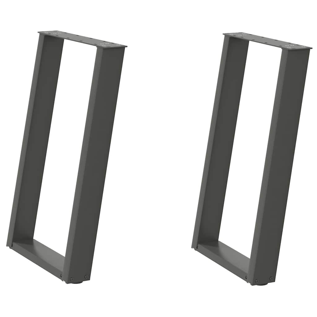 2 db antracit acél étkezőasztal lábak u-alakú 60x(72-73) cm
