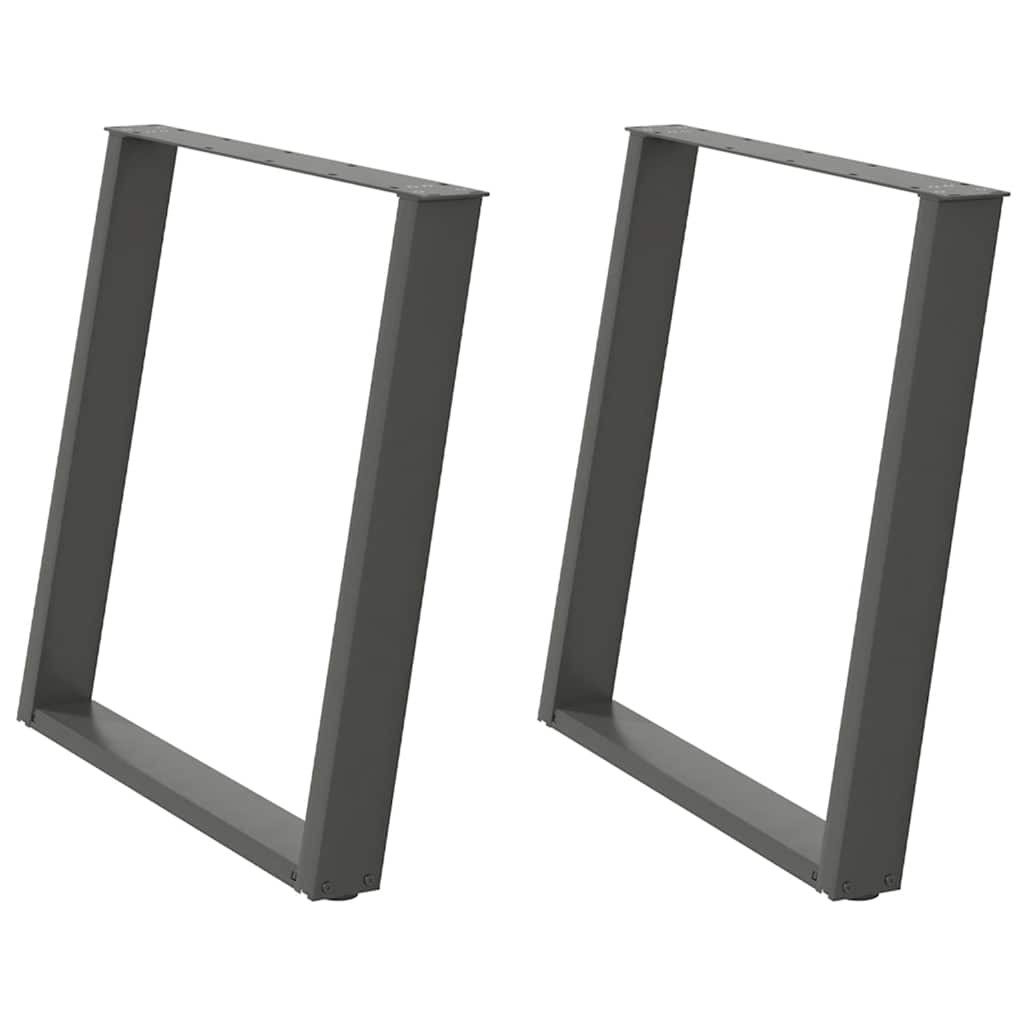 2 db antracit acél étkezőasztal lábak u-alakú 70x(72-73) cm