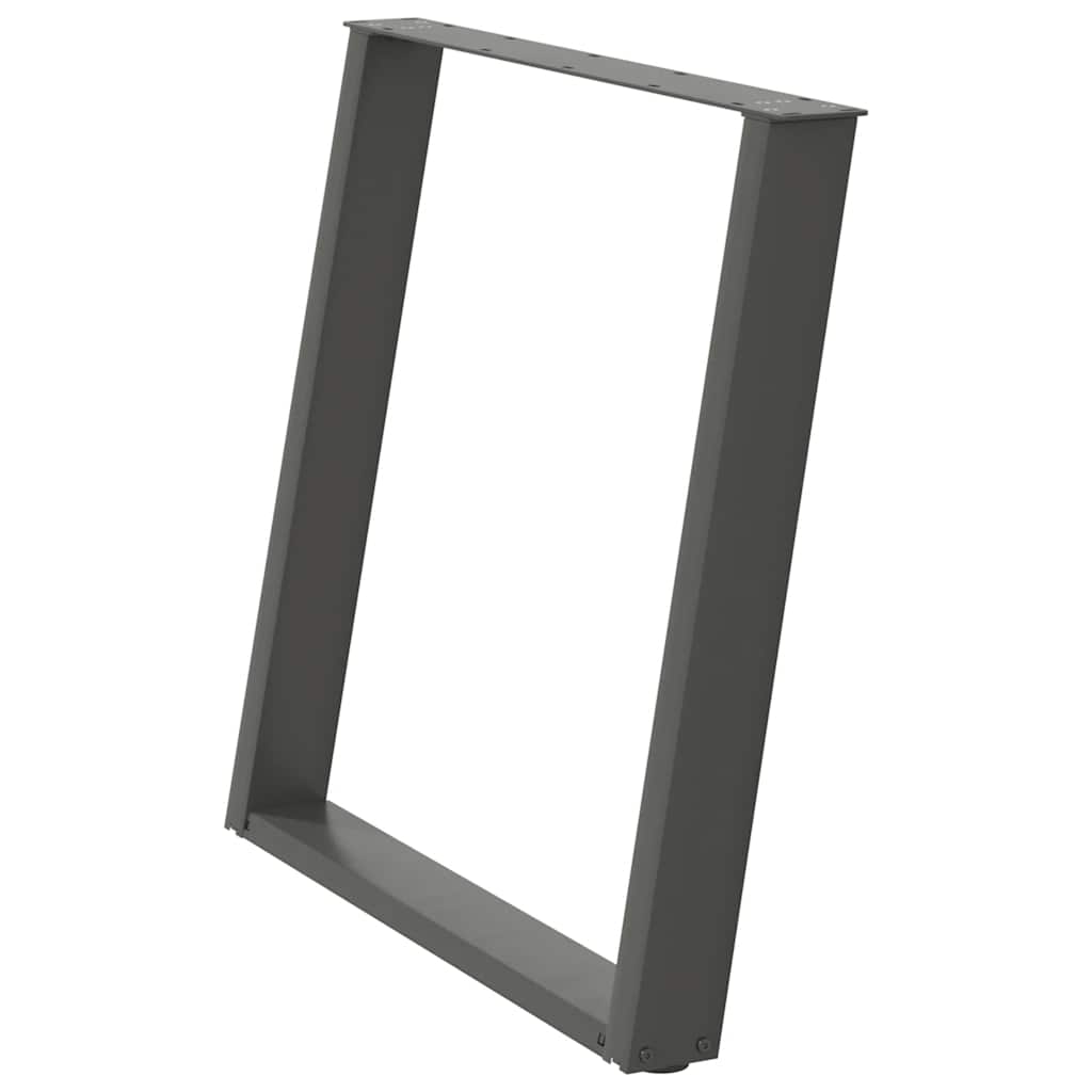 2 db antracit acél étkezőasztal lábak u-alakú 70x(72-73) cm